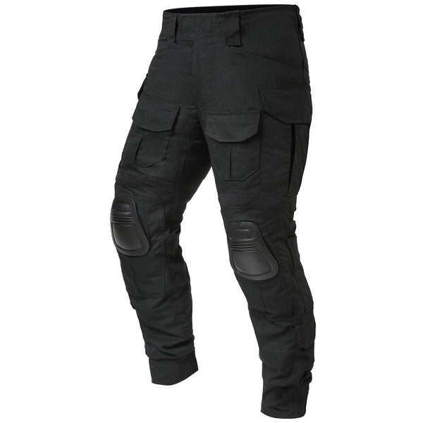 G3 Combat Trousers with Knee Pads Rip-Stop Tactical Trousers Black
