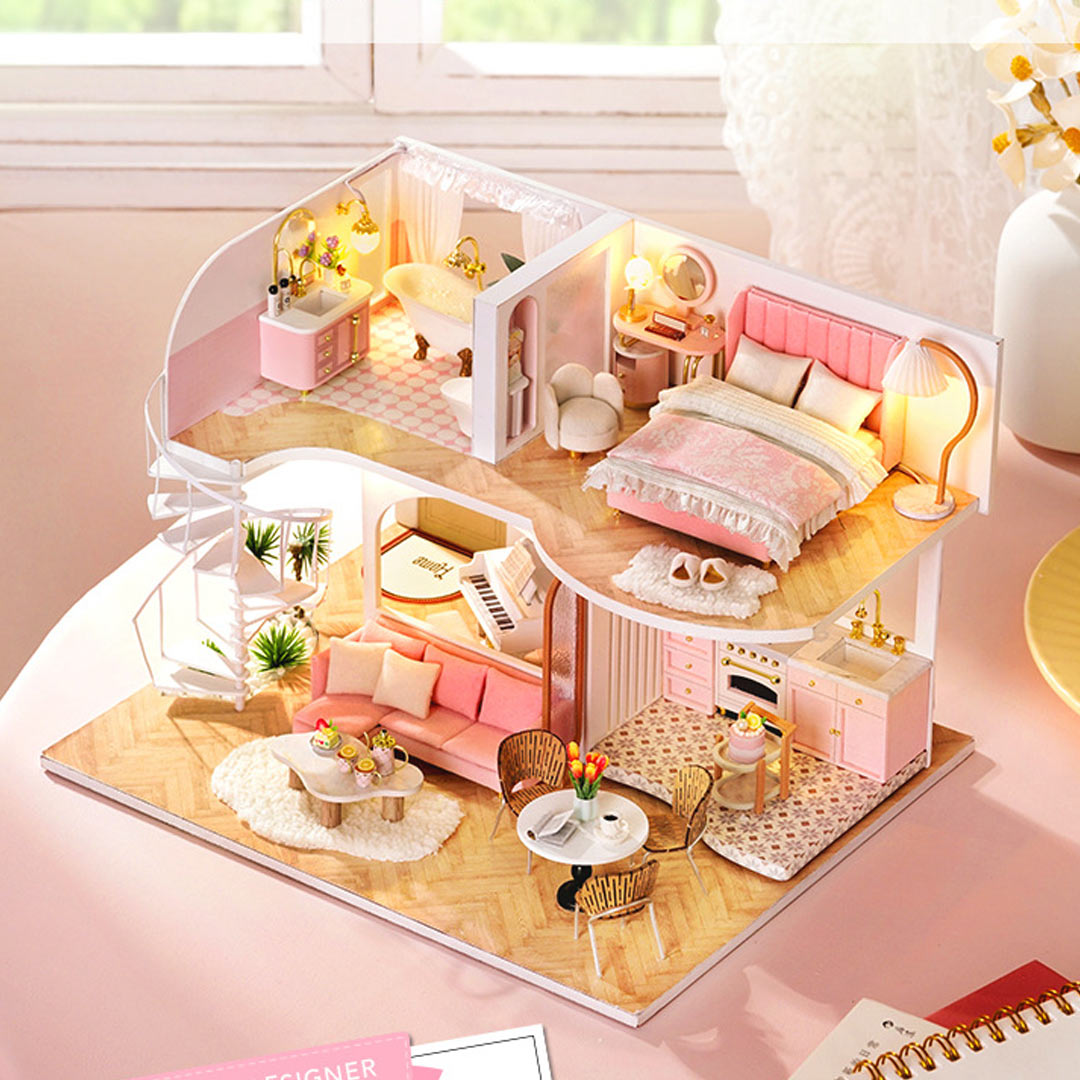 Spiral Staircase Loft DIY Miniature House Kit